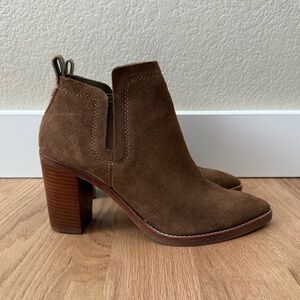 Dolce Vita Suede Western Boho Sirano Ankle Boots Brown Size 9